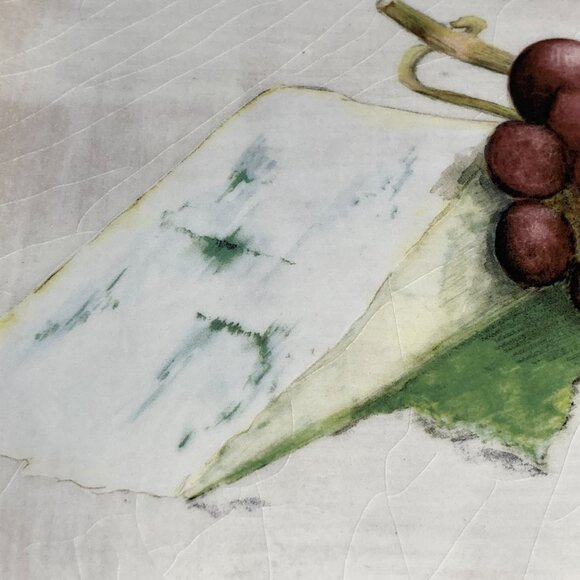 Crate & Barrel Cheese Plate Grapes Grape Bundle Wedge Serving Dish Ceramic Italy - Picture 12 of 14